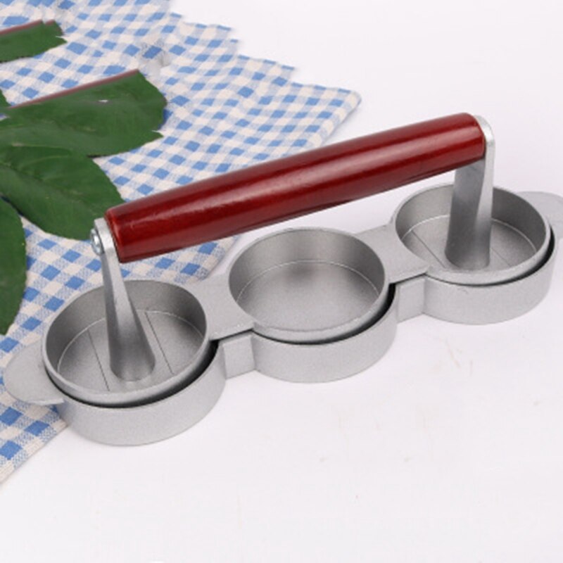 Mini prensas para hamburguesas antiadherentes, 3 ranuras, para hamburguesas pequeñas, prensa Triple, para hacer hamburguesas de ternera, máquina de molde para carne, cocina