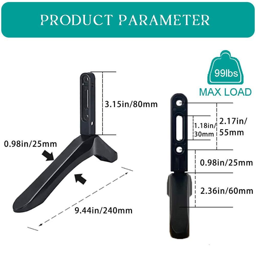 2pcs Universal TV Stand Base Mount For 32-65 Inch Stand With Screw Desktop Stand TV Stand Base Place Cards Wedding