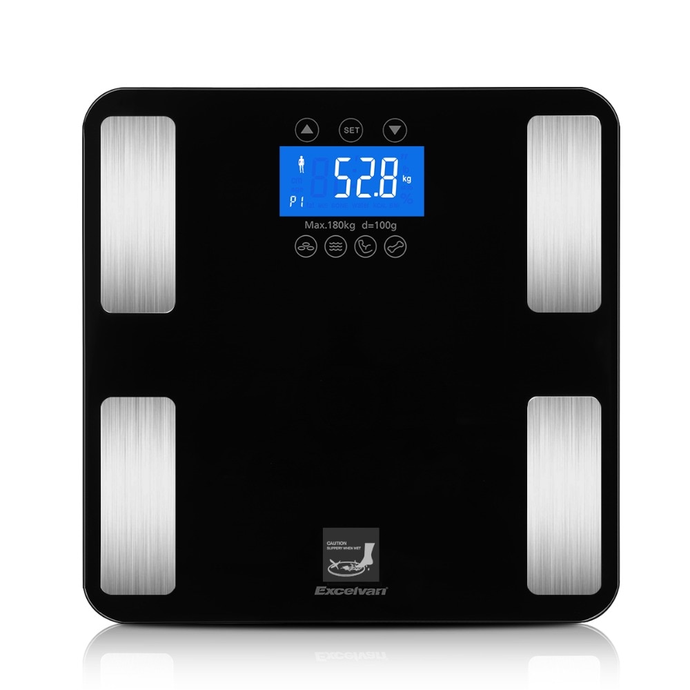 Smart Touch peso medida 400 lb/0,1 balanza digital seguimiento kg peso corporal, BMI, grasa, agua, calorías, músculos, masa ósea Báscula de baño