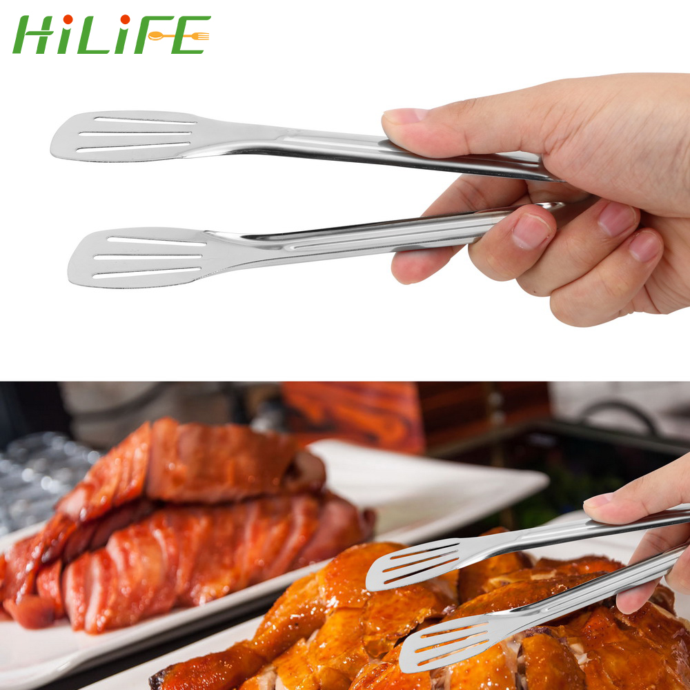 HILIFE Cooking Tools BBQ Buffet Tongs Stainless Steel Anti Heat Kitchen Tools Gadgets Barbecue Clamps