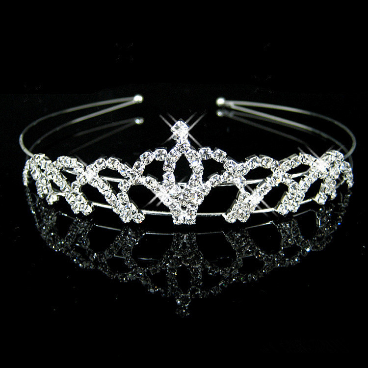 Wedding Nuziale di Cristallo Tiara Corone Principessa Queen Cuore Fasce Del Fiore Accessori Per Capelli Da Sposa per la Sposa monili Dei Capelli: H36JM