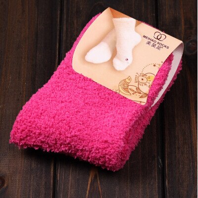 Calcetines cálidos de felpa para mujer, calcetín polar, Coral, Color caramelo, 1 par: C13