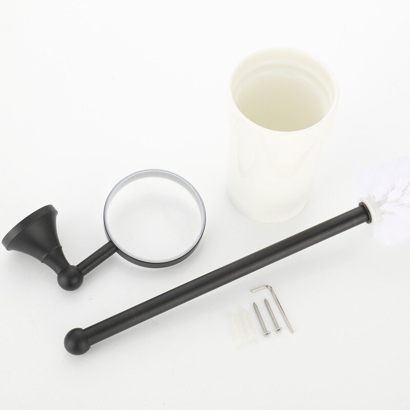 Luxury Black Toilet Brush Holder Set Antique Toilet Brush Holder Ceramic Toilet Brushes Bathroom Accessories