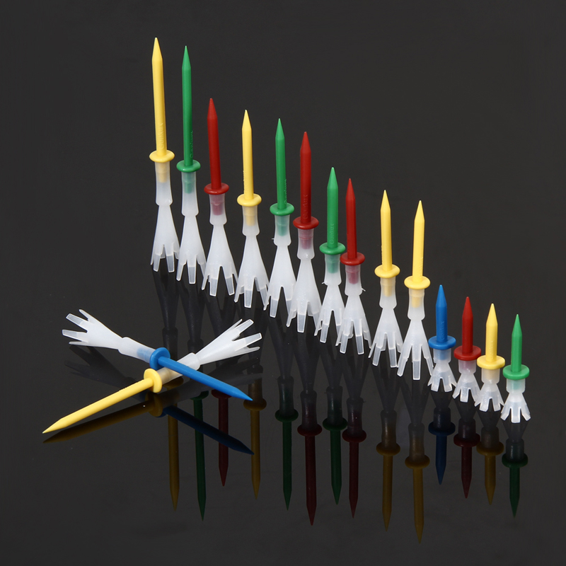 Lichtgewicht Golf Tee 4 Yards Golf Zes-Prong Top Tee 4 Variety Pack Van 16 Tees Driver Woods Heldere kleur Voor Golf Training