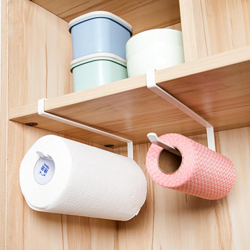 Towel Holder Bathroom Hardware Paper Towel Holder Kitchen Bathroom Roll Rack Under Cabinet Storage Hanger Shelf