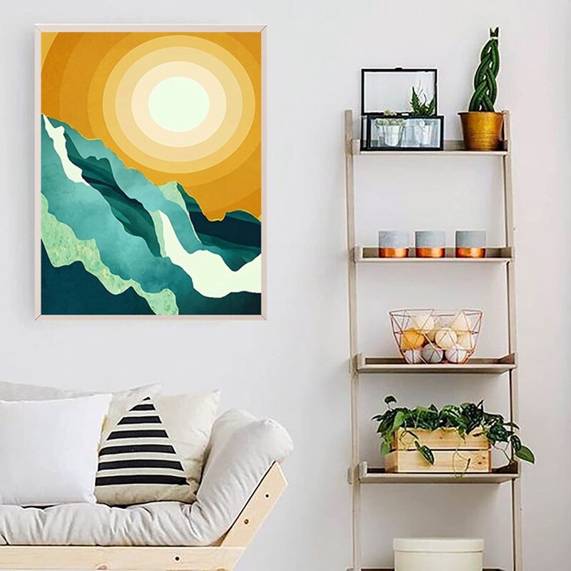 Landscape Diamond Painting Kit, Diamond Art Kits for Adults &amp; Kids, Abstract Scenery Paint (11.81 x 15.75 In)