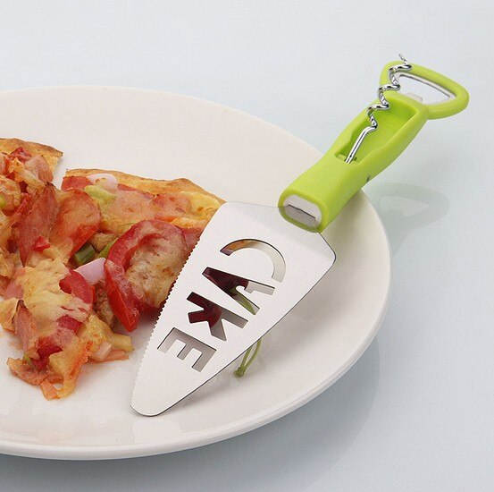 1PC green ABS handle Pizza Knives Stainless Steel cheese knife cheese tools cheese slicer cake cutter KX 172