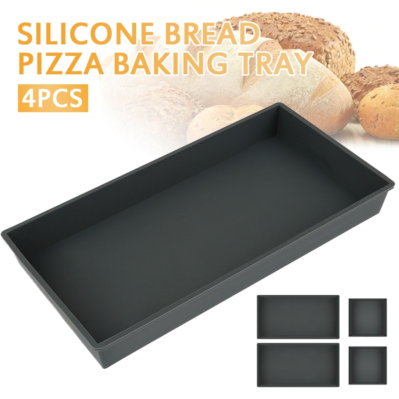 4 in et sæt bakeware kageværktøj kagepande stor ovn bageplade fad silikone non-stick pan bagning tilbehør reposteria