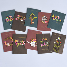 2 stk/pakke vintage træskærerarbejde mini velsignelse tak lykønskningskort bryllupskort 3d bryllupsinvitationer fødselsdagskort