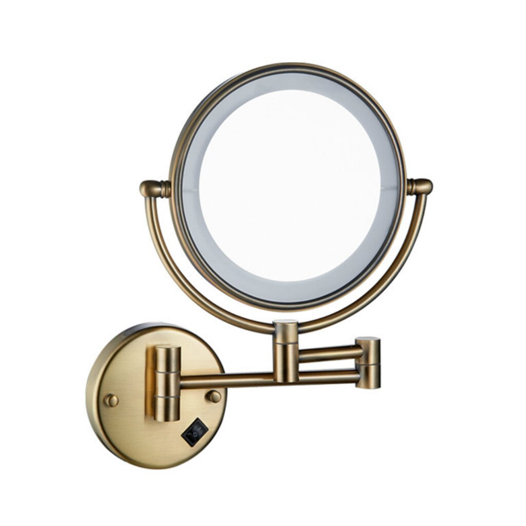 8inch LED Surround Wall Mount Vanity Mirror Swivel Extendable for Makeup Cosmetic Bathroom Shower Shaving Stylish Finished