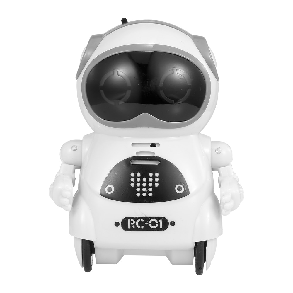 GOOLSKY 939A Pocket Robot Toys Talking Interactive Dialogue Voice Recognition Record Singing Dancing Mini RC Robot Toys: white