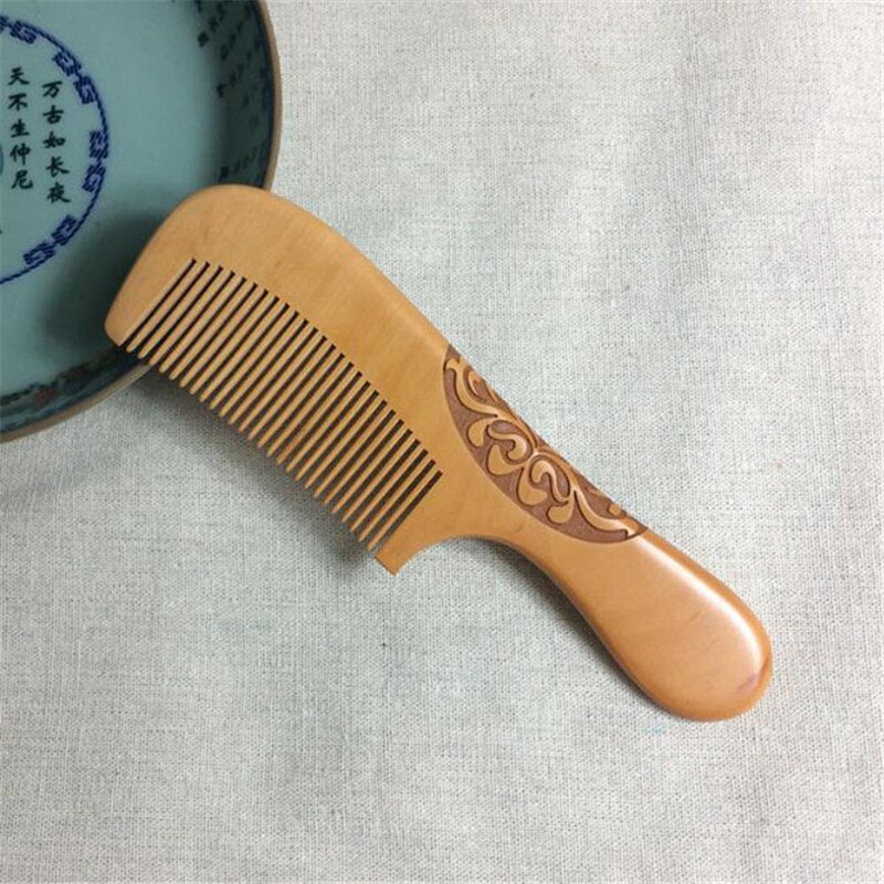 19cm Length 1 Pc Natural Wood Comb Close Teeth Anti-static Head Massage Beard Hair Care Wooden Tools Beauty Accessories