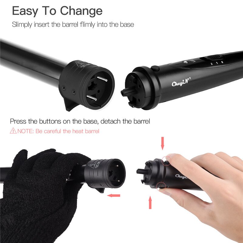 CkeyiN – baguette pour boucler les cheveux, outil de coiffure en céramique, pour les cheveux longs, grandes vagues de plage, 9-18mm/19mm/25mm/32mm, 51