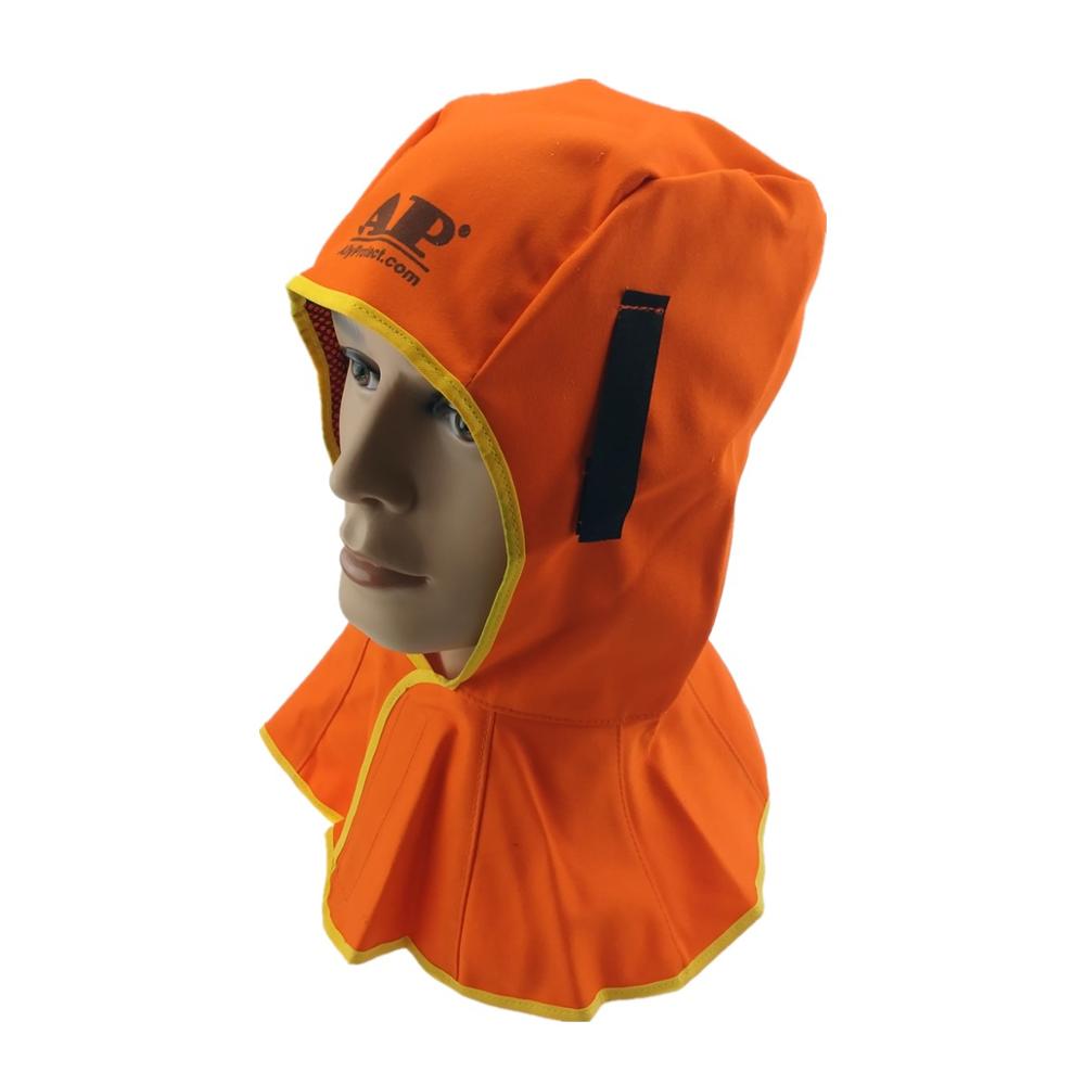 Welding Hood Washable Flame Retardant Fabric Cotton CE Certificated Worker Safety Welding Hood Welding Cap Welding Hat: Orange