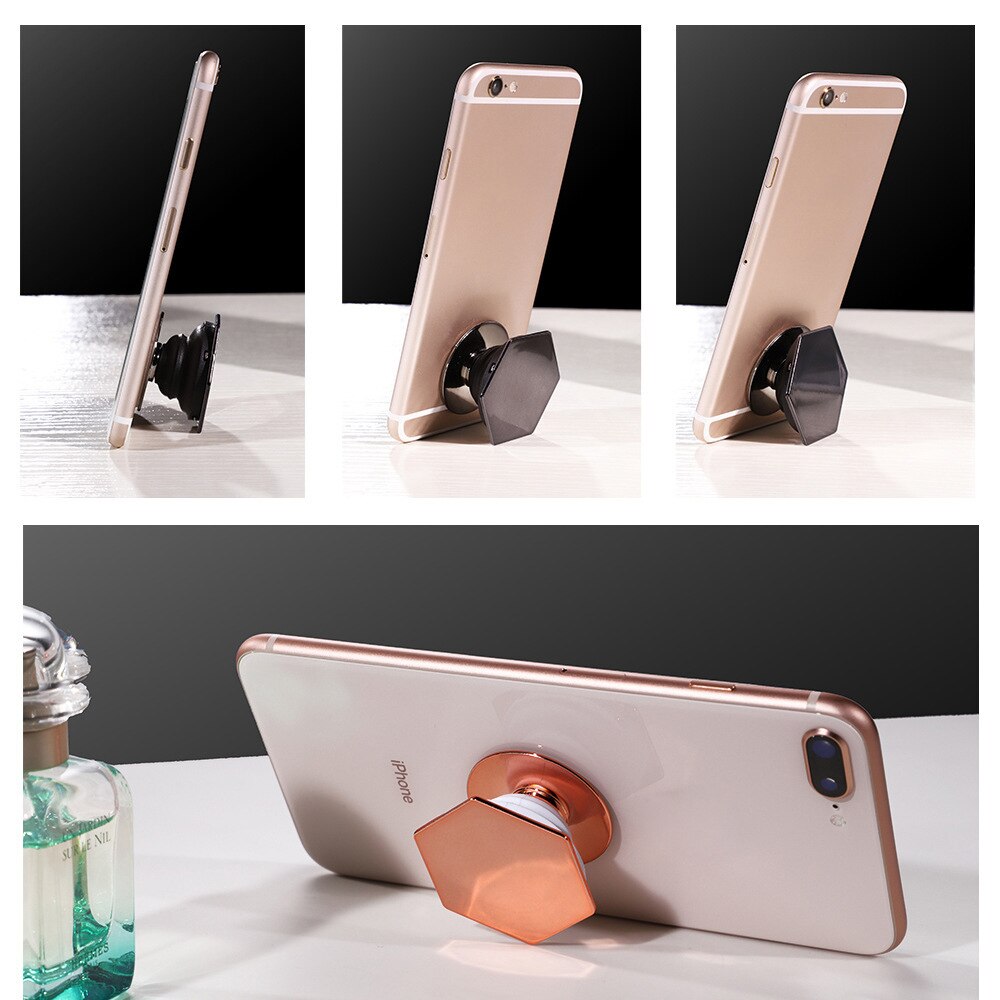 Plating Pocketsocket Support Finger Grip Holder Stand for IPhone X Samsung Huawei Pocket Socket Air Bag Cell Phone Bracket Mount