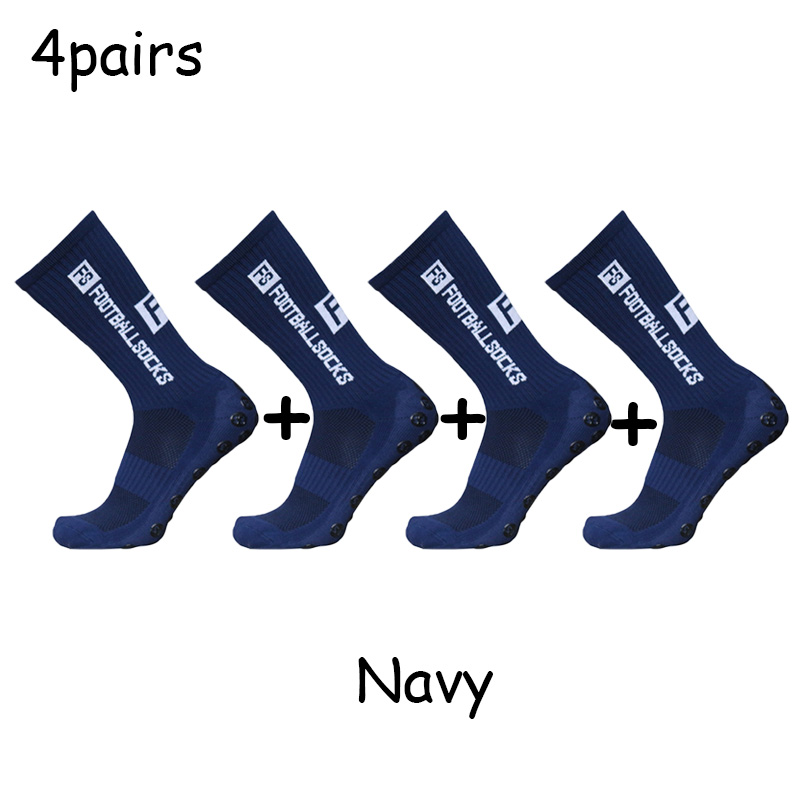 FS Football Socks Non-slip Silicone Bottom Compressed Breathable Grip soccer socks Baseball Socks Men Women: navy