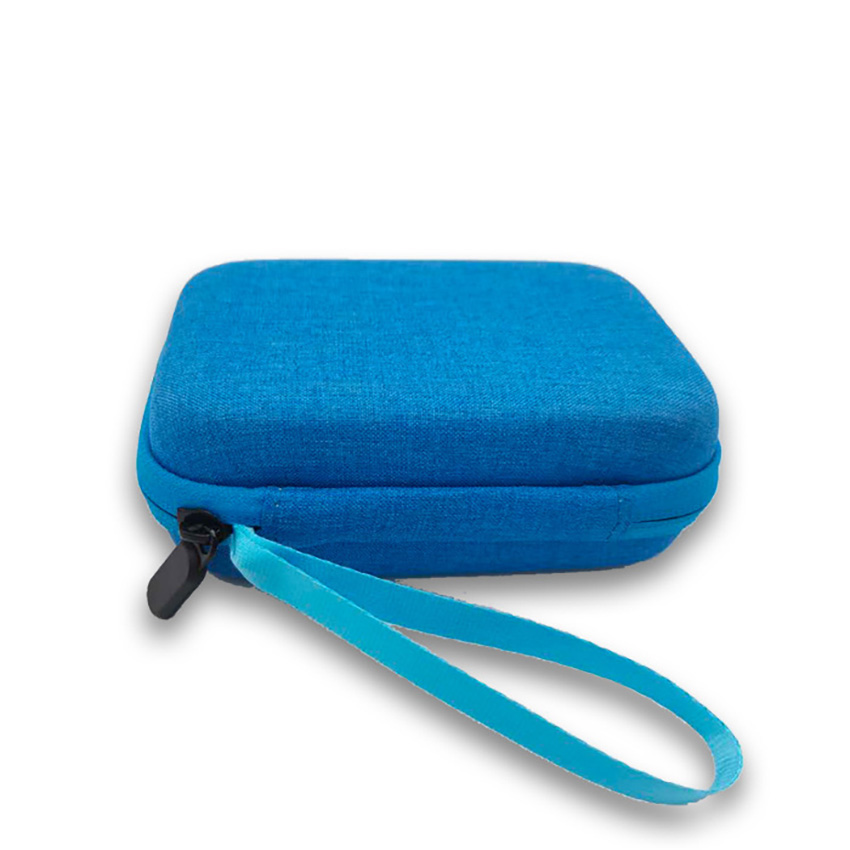 Oortelefoon Zak Headset Hoofdtelefoon Storage Case Multi-Fuction Beschermen Oordopjes Data Oplaadkabel Opbergdozen: BLUE