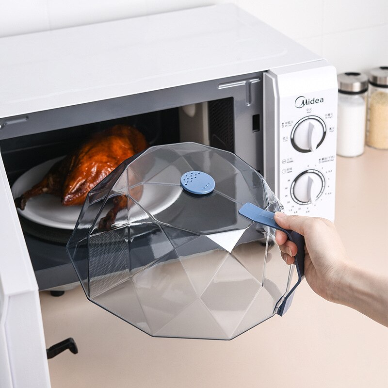Couvercle anti-éclaboussures pour micro-ondes, avec poignée, résistant à la chaleur et à la poussière, résistant à l&#39;huile, accessoires de cuisine spéciaux