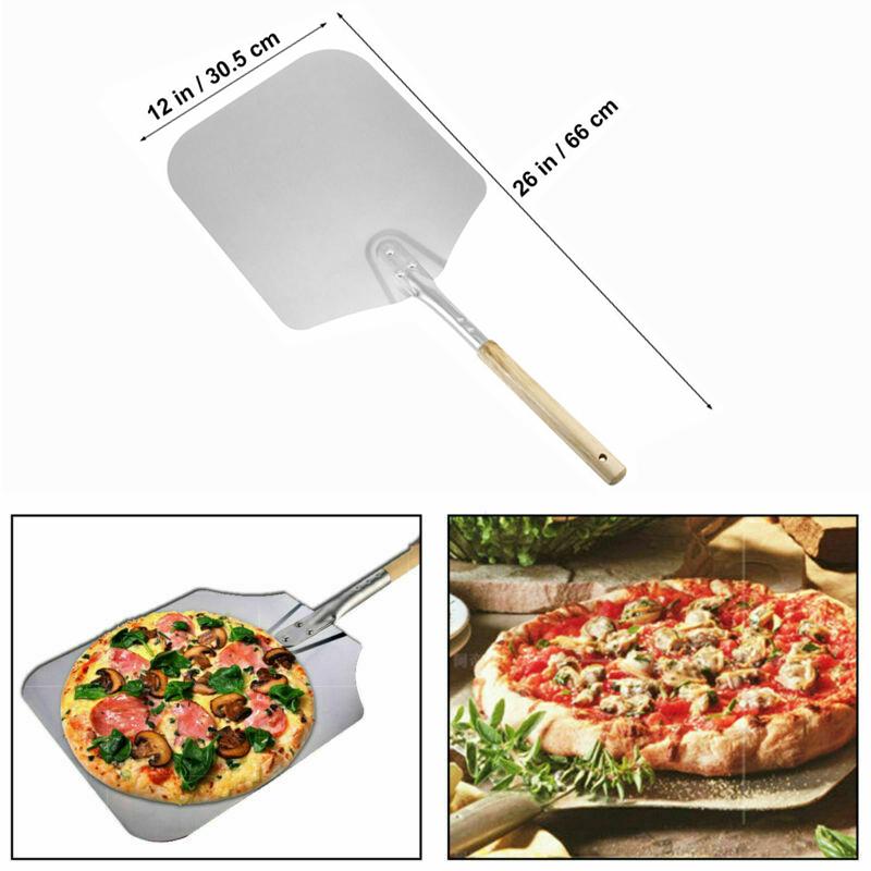 66cm Aluminium Pizza schälen Schaufel mit Holzgriff Pizza Schaufel Backen Werkzeuge Küche Käse Cutter Schalen Heber Werkzeug