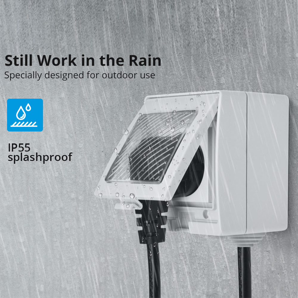 Sonoff S55 Wasserdichte Wifi Clever Steckdose IP55 Steckdose Timer draussen EU Stecker Vocie APP Fernbedienung Arbeitet mit Alexa IFTTT