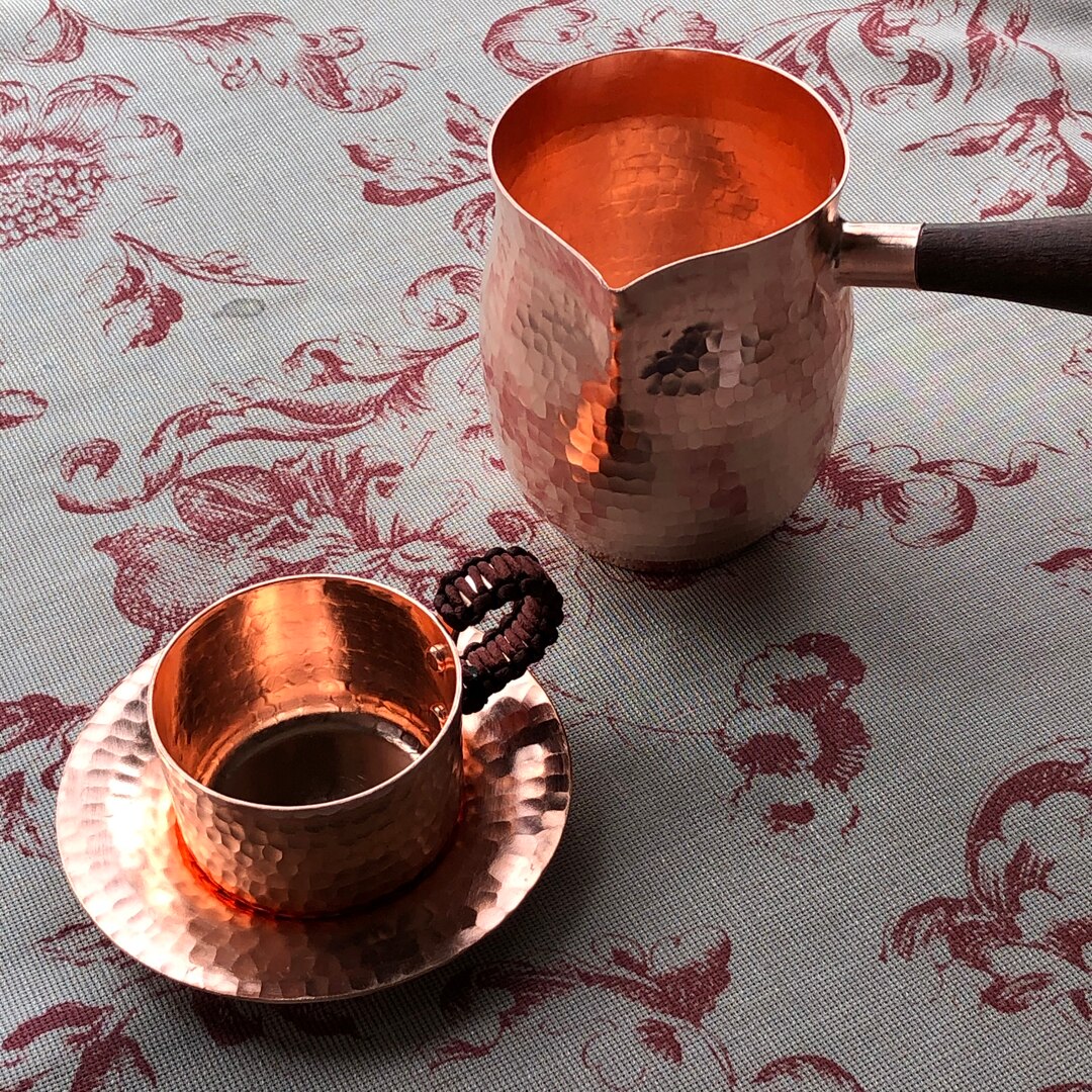 Ren kobber mælkekande tyrkisk gryde latte skummende mælkekande håndlavet drikkevarer service