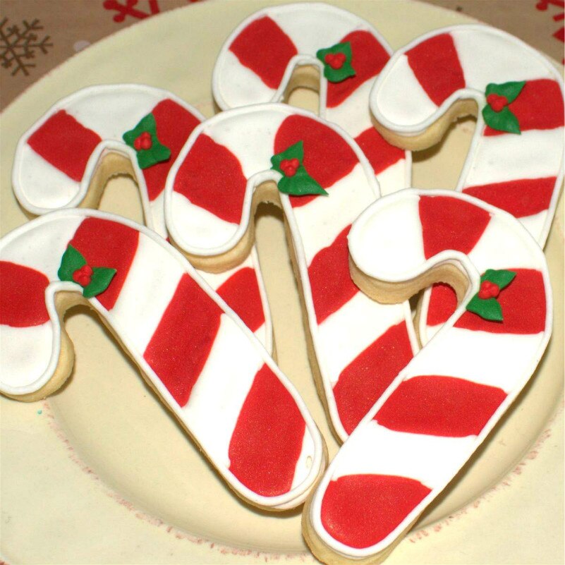 Juego de cortador de galletas de Reno y caña de caramelo para de Navidad-2 cortadores de galletas y Fondant- DE ACERO INOXIDABLE