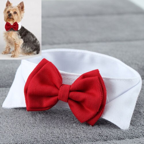 Corbata para mascotas ajustable con lazo para cachorro, gatito, perros, lazo para gato, ropa para mascotas, perro, gato, de Navidad: L / Rojo