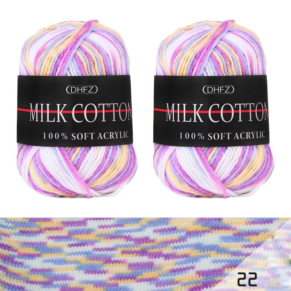 Lot de fils mixtes colorés DK | Coton doux, Lot de 23 couleurs, tricot Crochet, bricolage, fil de coton doux, accessoires de couture pour bébé, 50g: 22