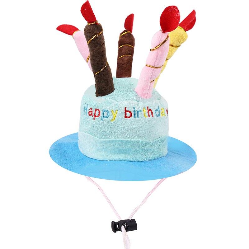 Simpatico cane da compagnia trasforma cappello torta di compleanno cappello cappello da gatto indossando simpatici regali in erba per animali domestici: blue