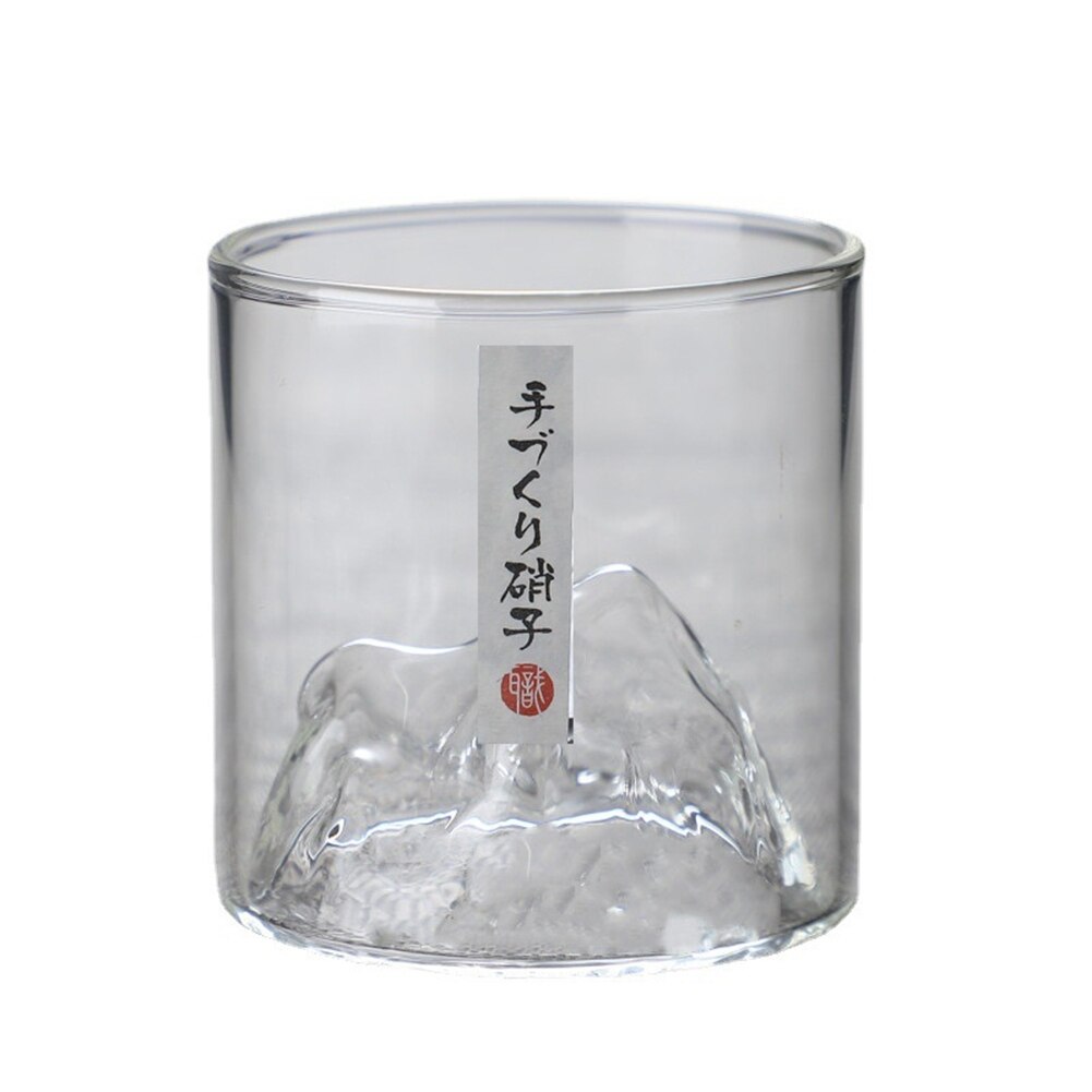 Tasse à whisky en verre de montagne 3D, verre à whisky Transparent, glace, Vodka, verre de roche, verres à boissons, illustration, Gif: B