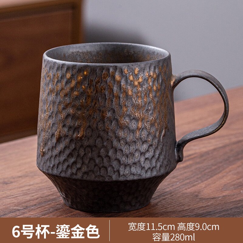 JIA GUI LUO-taza de café de cerámica hecha a mano de estilo japonés, taza de agua, taza de gres, taza de oficina, tazas de café, G094