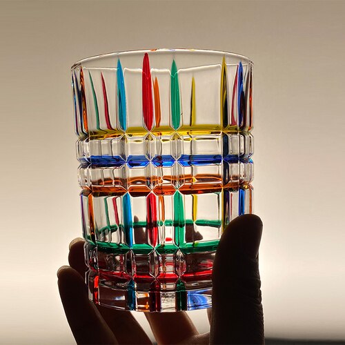 Colorful Liquor Glasses Durable Wine Glasses 350ml In 3 Different Designs: Type C