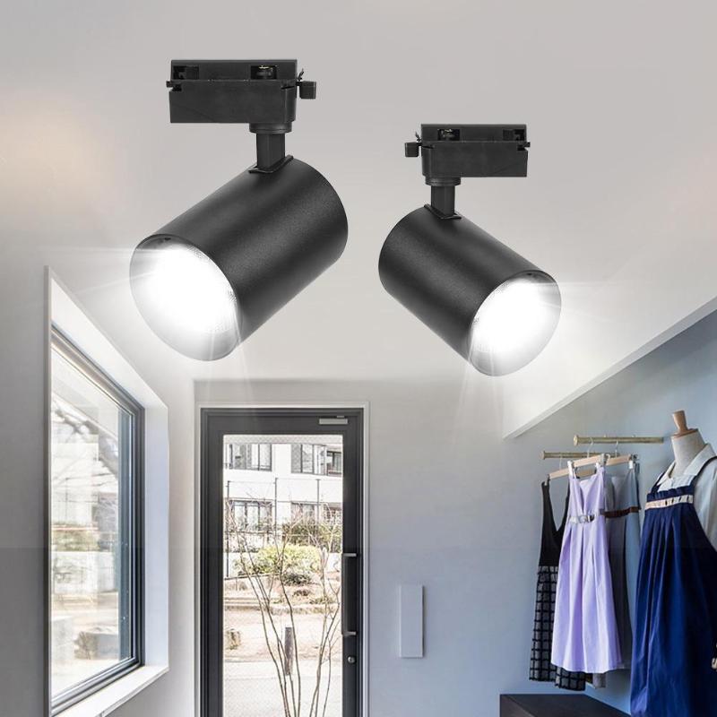 2 stuks COB 30W LED Track Rail Lamp Verstelbare Aluminium Winkel Office Spotlight