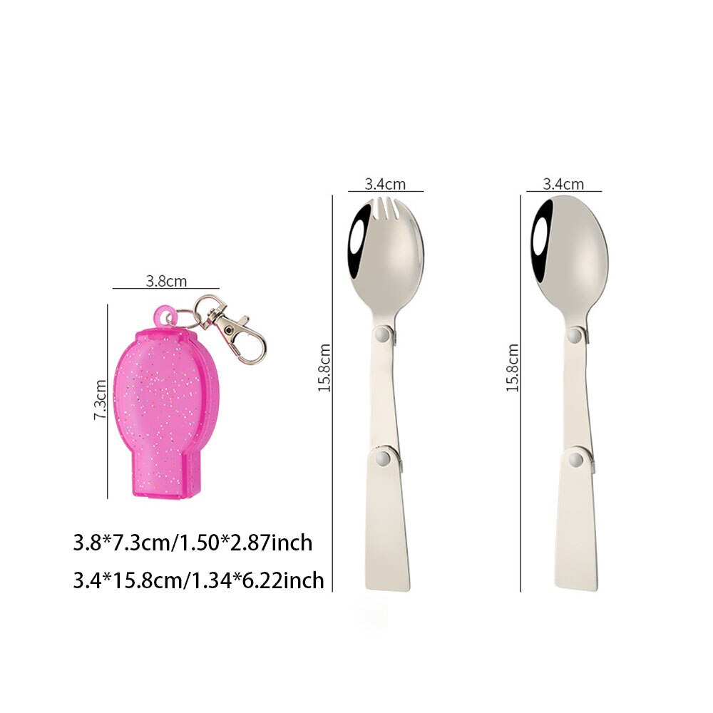 Stainless Pocket Spoon Fork Spork Foldable Camp Travel Party Picnic Cooking Camping Outdoor Tableware Kitchen Accessories