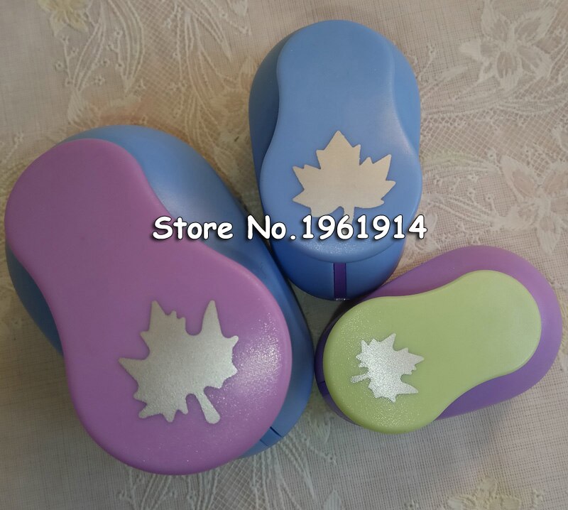 3 kpl (5cm,3.8cm,2.5cm)  vaahteranlehteä askartelurei'ityssarja lasten manuaalinen tee itse rei'itys cortador de papel de scrapbook vaahtera rei'itys