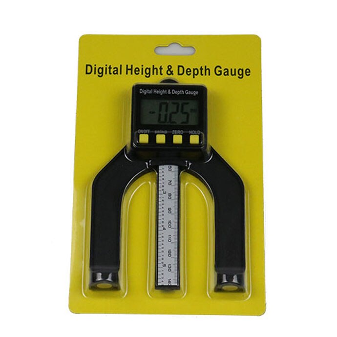 Digital Depth Caliper Height Gauge Digital Tread Depth Gauge LCD Magnetic Self Standing Aperture 0-80mm: ruler package