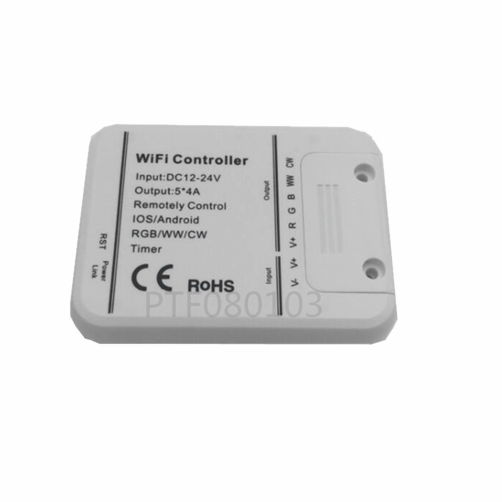 Langaton ios android himmennettävä mini wifi kaukosäädin 5 -kanavainen ohjain  dc 12-24v rgb/rgbw led-nauhavalolamppu lamppu  ld686