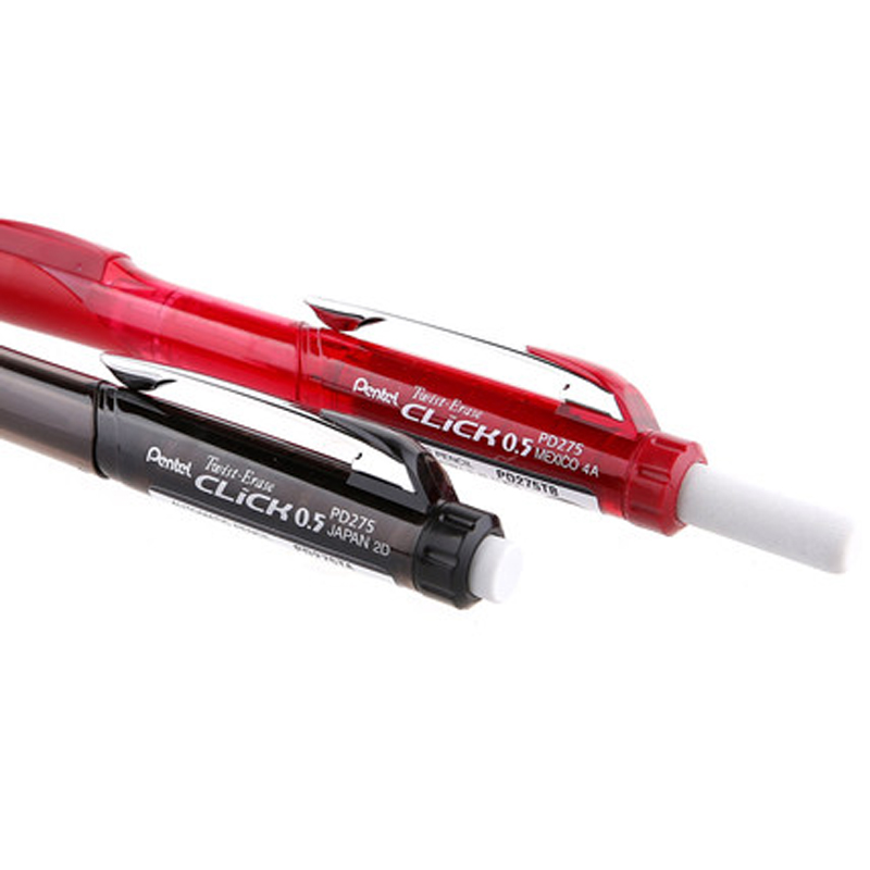Pentel-lápiz mecánico PD275 Multicolor, prensa lateral, lápiz activo con goma elástica de 0,5mm, suministros para oficina y escuela, 2 unids/lote