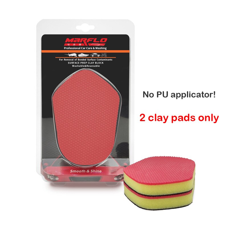 Paint Care Magic Clay Bar Block mouse clay pad Car Cleaning Sponge Auto Detailing Tools Marflo Car Wash Clean for Waxing: only 2 K pads
