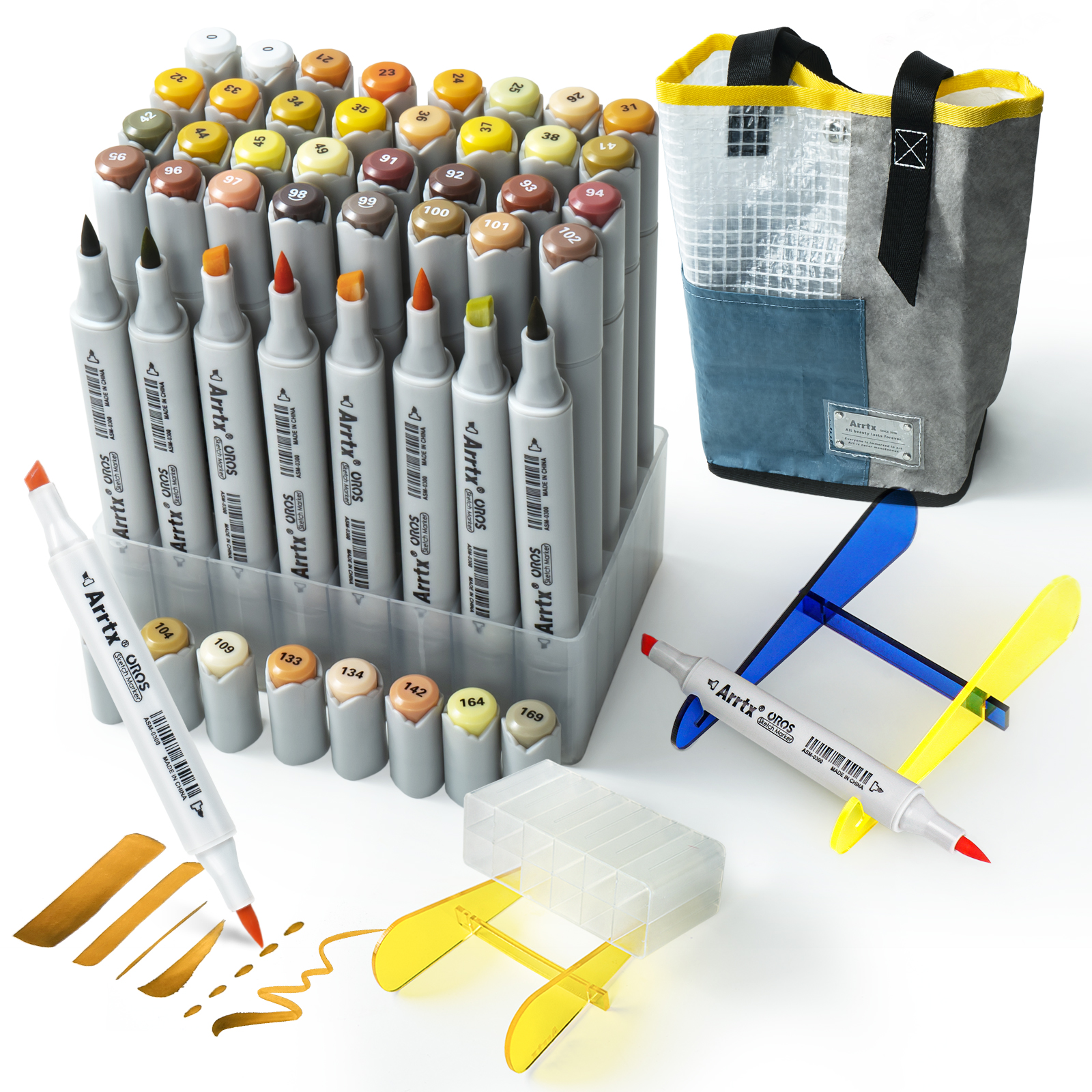 Arrtx OROS – stylo marqueur à base d'alcool, 40 couleurs, pour la lumière, la flamme, la récolte des champs de blé, les feuilles mortes
