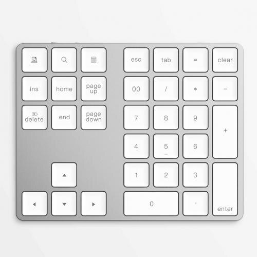 Digital Keyboard Bluetooth Portable Mini Portable Aluminum 34 Keys Wireless Keyboard Keypad For Office MacBook Air/Pro: Grey