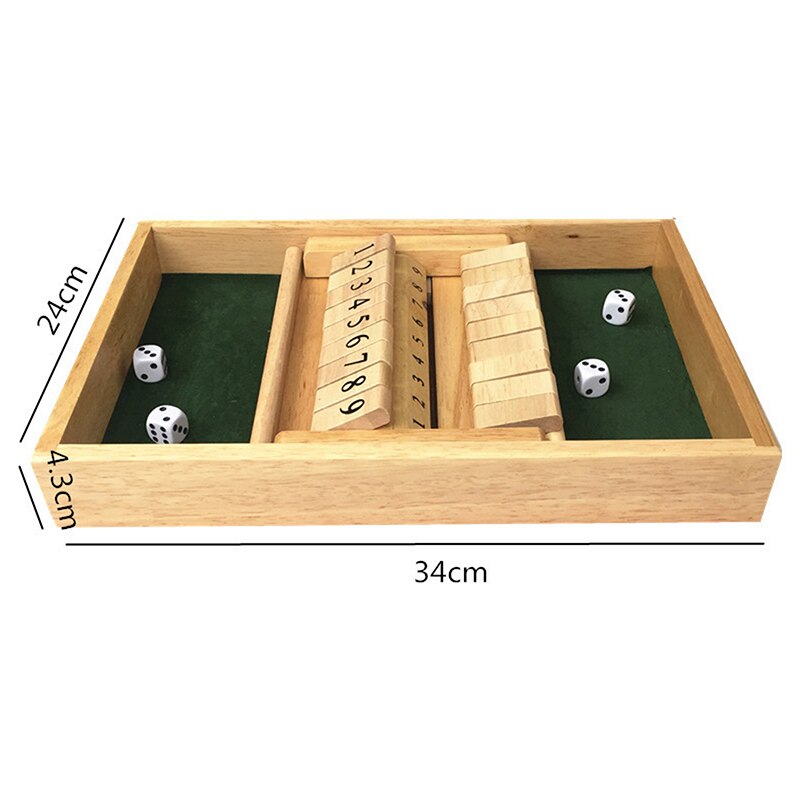 Houten Traditionele Dubbelzijdig 10 Nummer Pub Bar Board Dice Party Grappig Spel Speelgoed Flop Houten Nummer Spel Speelgoed