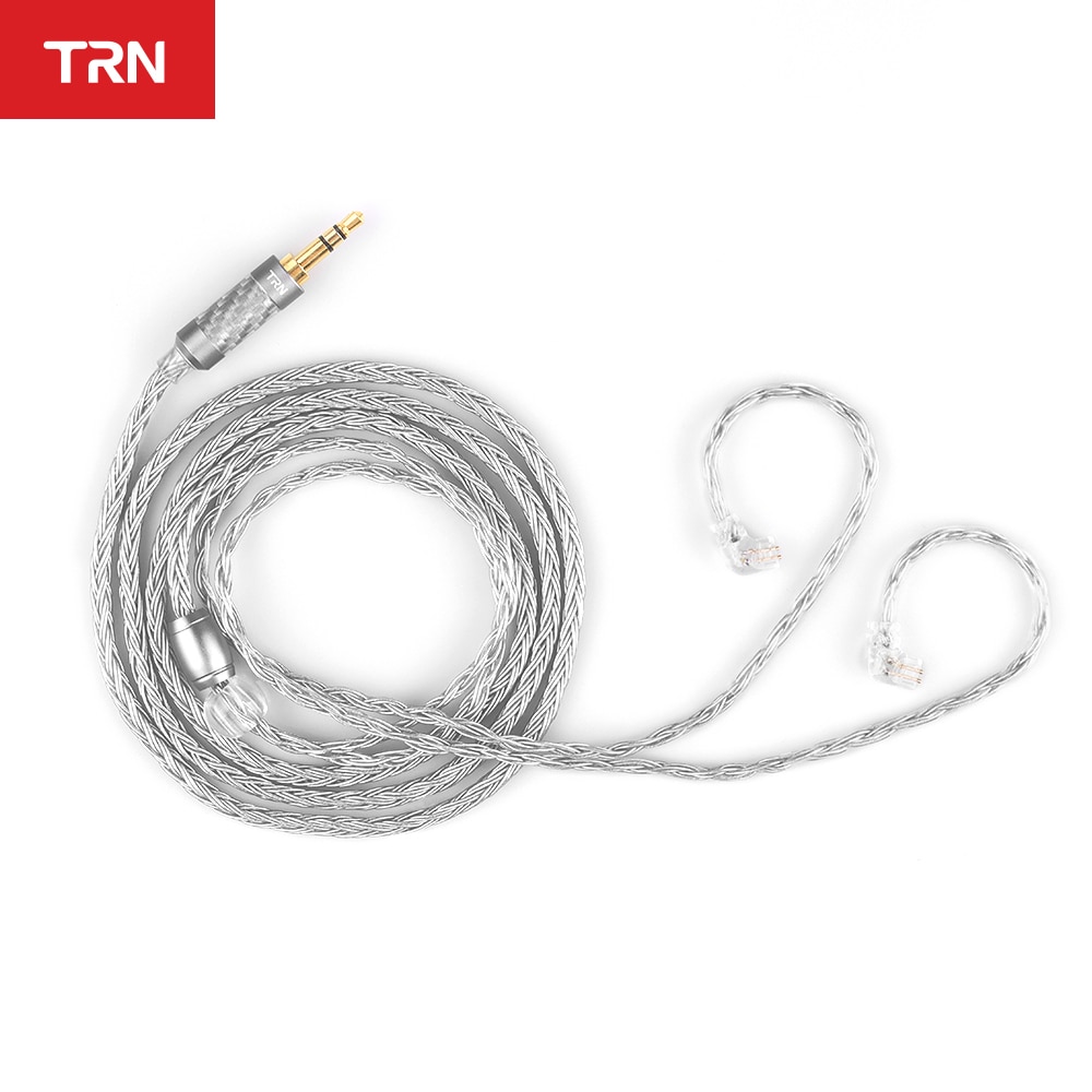 Novo trn t2s 16 núcleo prata cabo chapeado 2.5 3.5mm plug para qdc 2pin/mmcx conector de alta fidelidade cabo de atualização para trn ba5 vx cca ca16