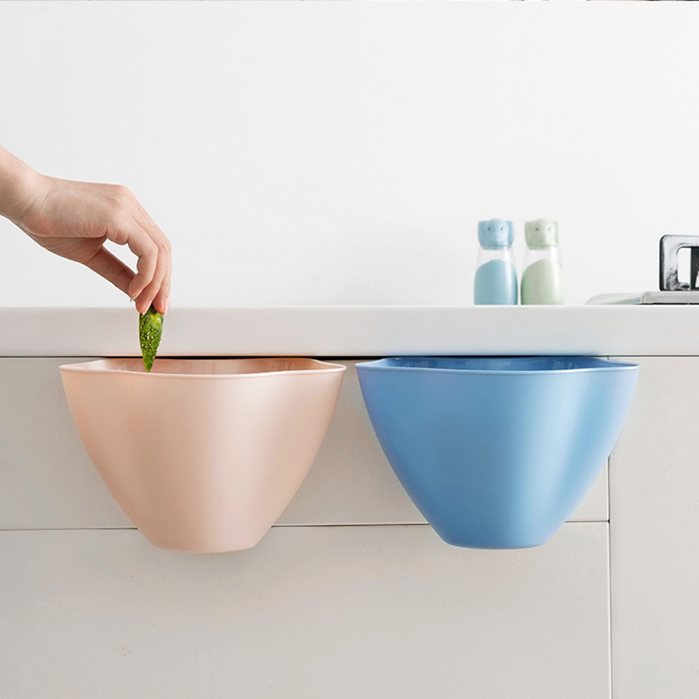 Youool Kitchen Cabinet Door Hanging Trash Garbage Bin Can Rubbish Container TOP Kitchen Tool Garbage Bag Wall-Mounted Trash Can