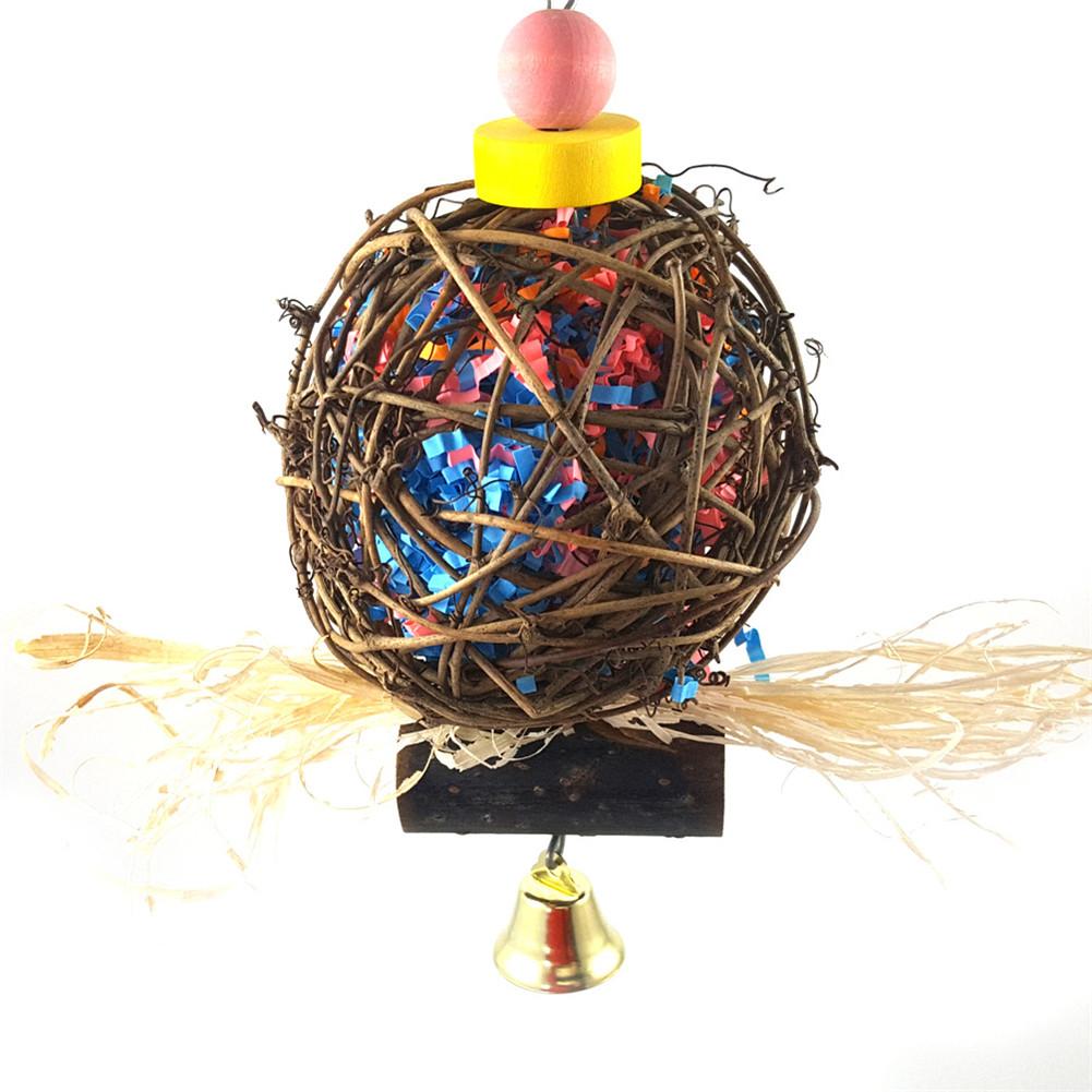 Columpio para aves, juguetes para aves, jaula para pájaros, perchas, colgante columpio, juguetes de ratán para conuras, loros, periquitos, cacatúas, guacamayos