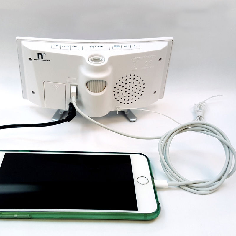 Espejo FM Radio proyección despertador LED Digital escritorio electrónico Nixie proyector de sobremesa reloj despertador con proyección de tiempo