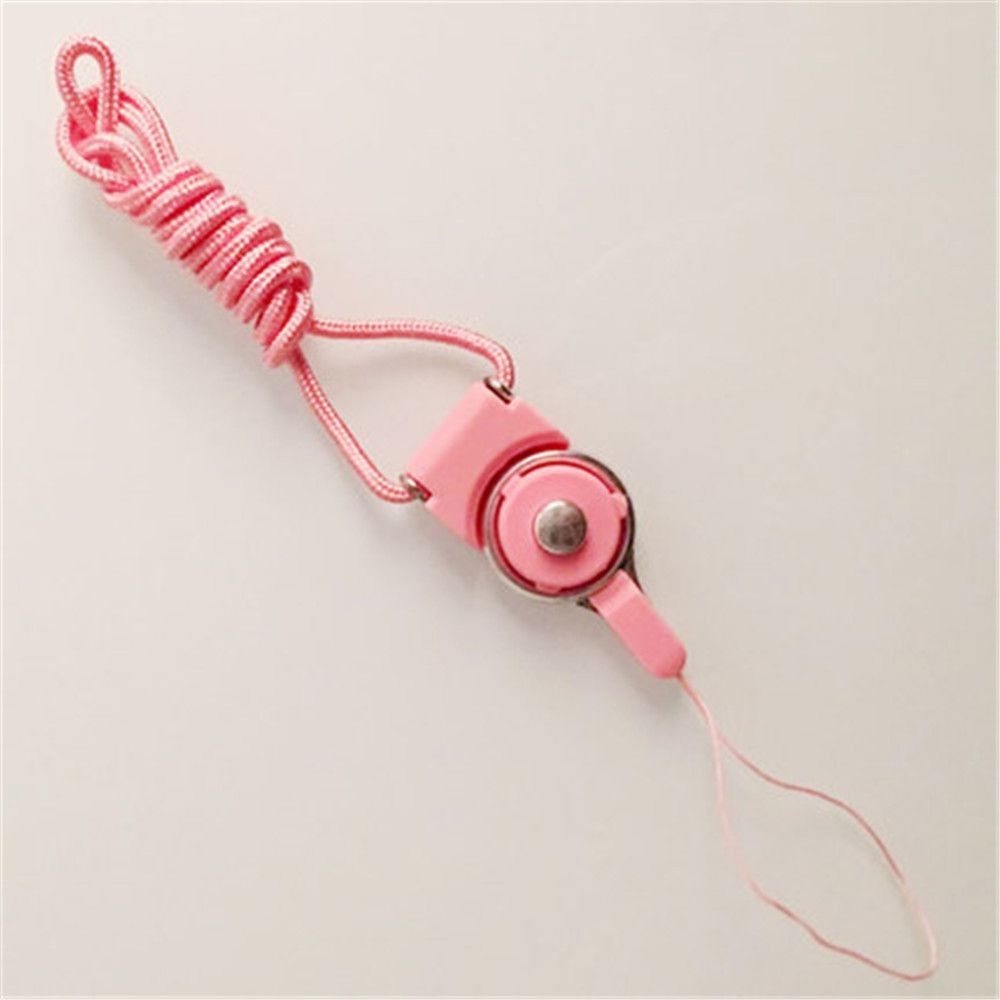 3 pièces Badge bobine doigt anneau lanière porte-Badge cou sangles pour téléphone portable rétractable porte-clés sangles corde papeterie: pink