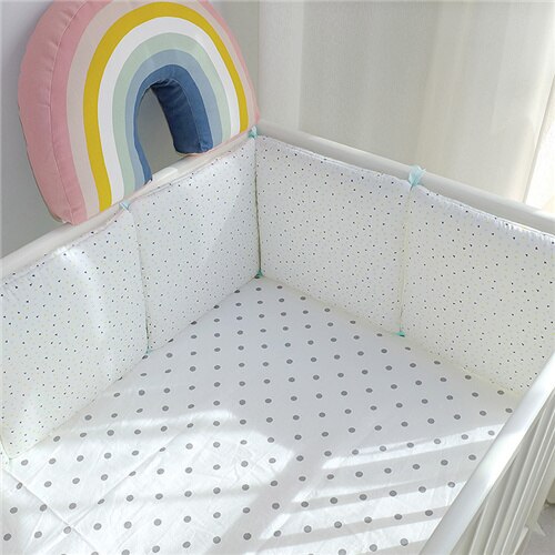 Blotona 6Pcs Baby Bed Bumpers Anti-Collision Cartoon Patroon Leuke Afdrukken Stijl Gratis Combinatie Kussen 30*30Cm: E