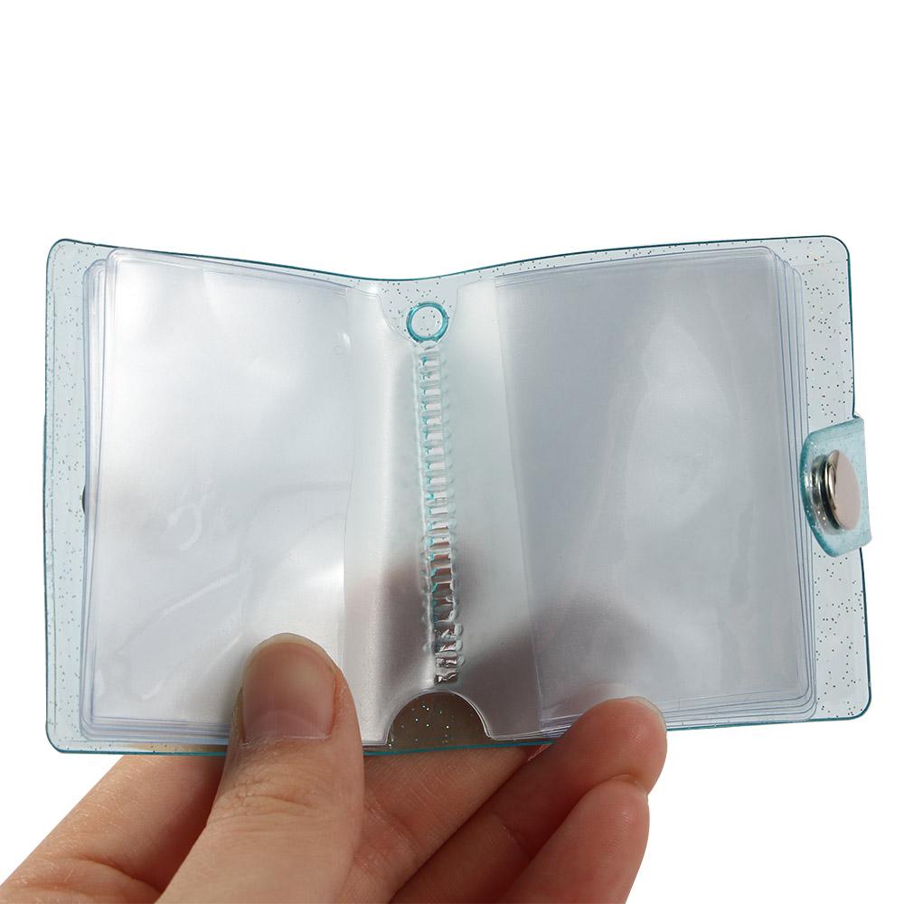 Tarjeta transparente de , 2 pulgadas, 16 bolsillos, soporte para fotos, llavero, tarjetero, carpetas, álbumes, Mini álbum de fotos