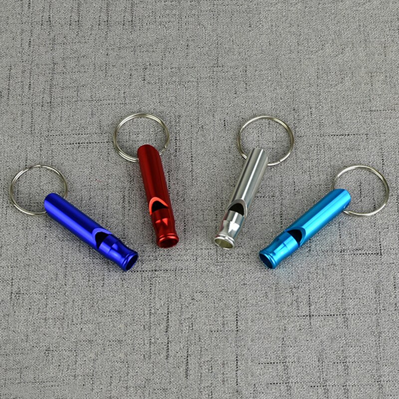 2Pcs Fluitje Training Fluitje Multifunctionele Aluminium Emergency Survival Whistle Sleutelhanger, Geschikt Voor Kamperen, Wandelen,